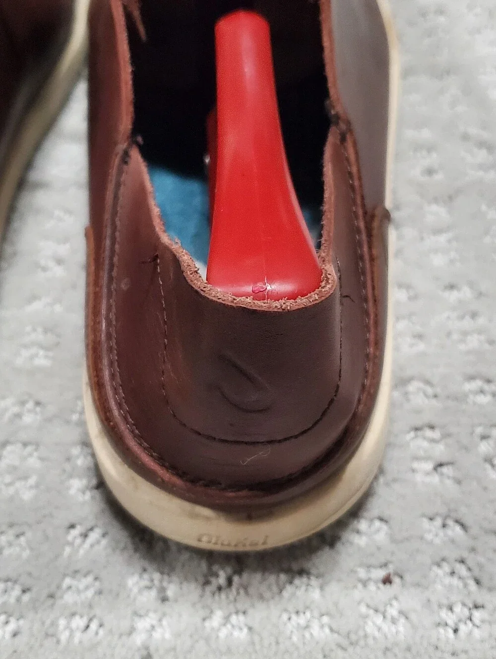 OluKai Nalukai 10378-SA20 Brown Leather Casual Sneaker Men Shoes Size 9 Lace Up